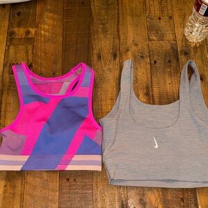 Nike Pink and Blue Sports Bra Set